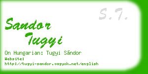 sandor tugyi business card